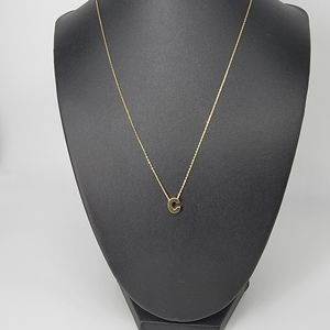 14K gold necklace with initial letter C pendant